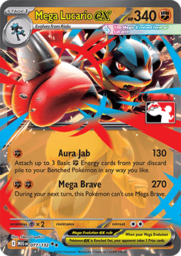 Mega Lucario ex 077 — Play! Pokémon Prize Pack Series Eight (English Pokémon TCG card)