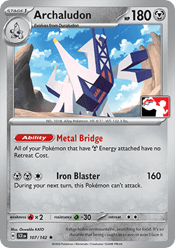 Archaludon 107 — Play! Pokémon Prize Pack Series Eight (English Pokémon TCG card)