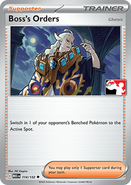 Boss's Orders 114 — Play! Pokémon Prize Pack Series Eight (English Pokémon TCG card)