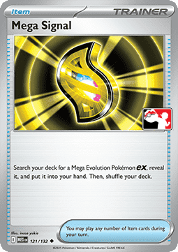 Mega Signal 121 — Play! Pokémon Prize Pack Series Eight (English Pokémon TCG card)