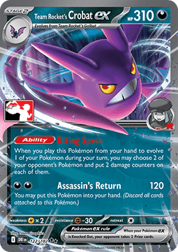 Team Rocket's Crobat ex 122 — Play! Pokémon Prize Pack Series Eight (English Pokémon TCG card)