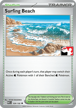 Surfing Beach 129 — Play! Pokémon Prize Pack Series Eight (English Pokémon TCG card)