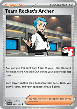 Team Rocket's Archer 170 — Play! Pokémon Prize Pack Series Eight (English Pokémon TCG card)