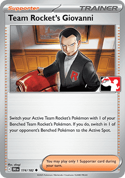 Team Rocket's Giovanni 174 — Play! Pokémon Prize Pack Series Eight (English Pokémon TCG card)