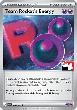 Team Rocket's Energy 182 — Play! Pokémon Prize Pack Series Eight (English Pokémon TCG card)
