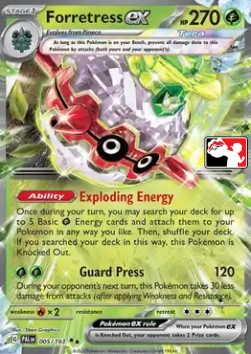 Forretress ex 005 — Play! Pokémon Prize Pack Series Five (English Pokémon TCG card)