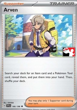 Arven 166 — Play! Pokémon Prize Pack Series Five (English Pokémon TCG card)