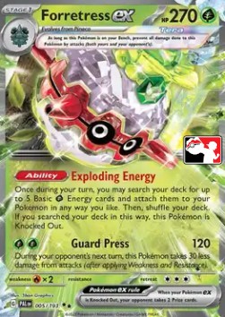 Forretress ex 005 — Play! Pokémon Prize Pack Series Four (English Pokémon TCG card)