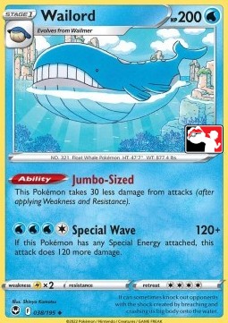 Wailord 038 — Play! Pokémon Prize Pack Series Four (English Pokémon TCG card)