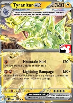 Tyranitar ex 066 — Play! Pokémon Prize Pack Series Four (English Pokémon TCG card)