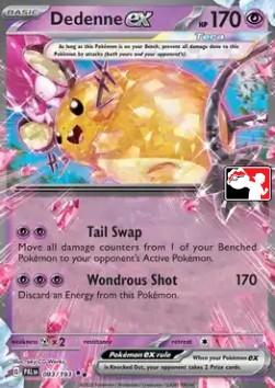 Dedenne ex 093 — Play! Pokémon Prize Pack Series Four (English Pokémon TCG card)