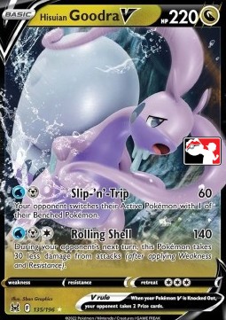 Hisuian Goodra V 135 — Play! Pokémon Prize Pack Series Four (English Pokémon TCG card)
