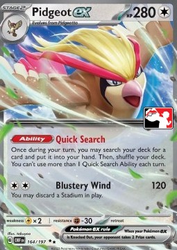 Pidgeot ex 164 — Play! Pokémon Prize Pack Series Four (English Pokémon TCG card)