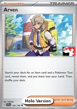 Arven 166 — Play! Pokémon Prize Pack Series Four (English Pokémon TCG card)
