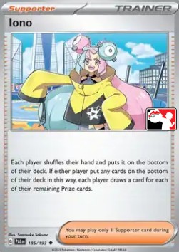 Iono 185 — Play! Pokémon Prize Pack Series Four (English Pokémon TCG card)
