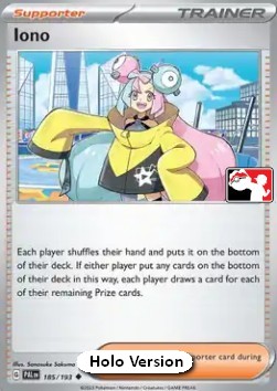 Iono 185 — Play! Pokémon Prize Pack Series Four (English Pokémon TCG card)