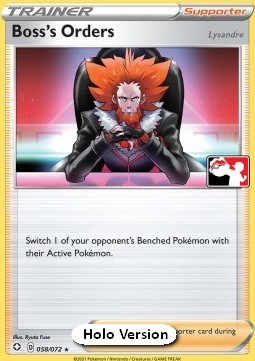 Boss's Orders - Lysandre 058 — Play! Pokémon Prize Pack Series One (English Pokémon TCG card)