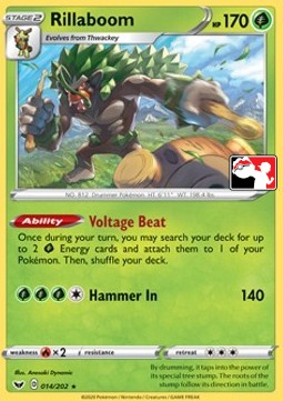 Rillaboom 14 — Play! Pokémon Prize Pack Series One (English Pokémon TCG card)