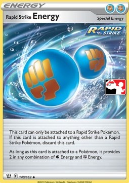 Rapid Strike Energy 140 — Play! Pokémon Prize Pack Series One (English Pokémon TCG card)