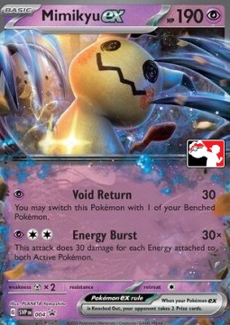 Mimikyu ex 004 — Play! Pokémon Prize Pack Series Three (English Pokémon TCG card)