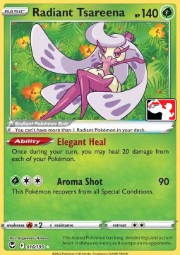 Radiant Tsareena 016 — Play! Pokémon Prize Pack Series Three (English Pokémon TCG card)