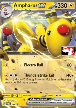 Ampharos ex 016 — Play! Pokémon Prize Pack Series Three (English Pokémon TCG card)