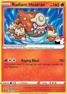 Radiant Heatran 027 — Play! Pokémon Prize Pack Series Three (English Pokémon TCG card)