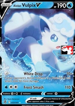 Alolan Vulpix V 033 — Play! Pokémon Prize Pack Series Three (English Pokémon TCG card)