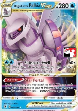 Origin Forme Palkia VSTAR 040 — Play! Pokémon Prize Pack Series Three (English Pokémon TCG card)