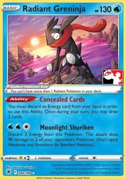 Radiant Greninja 046 — Play! Pokémon Prize Pack Series Three (English Pokémon TCG card)