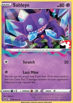 Sableye 070 — Play! Pokémon Prize Pack Series Three (English Pokémon TCG card)