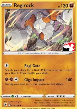 Regirock 075 — Play! Pokémon Prize Pack Series Three (English Pokémon TCG card)