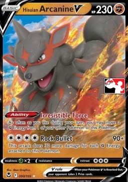 Hisuian Arcanine V 090 — Play! Pokémon Prize Pack Series Three (English Pokémon TCG card)