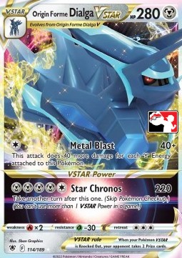 Origin Forme Dialga VSTAR 114 — Play! Pokémon Prize Pack Series Three (English Pokémon TCG card)