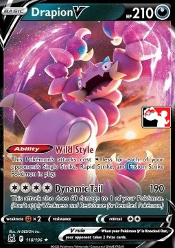 Drapion V 118 — Play! Pokémon Prize Pack Series Three (English Pokémon TCG card)