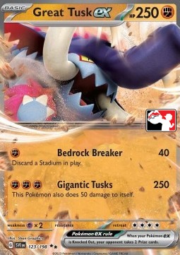 Great Tusk ex 123 — Play! Pokémon Prize Pack Series Three (English Pokémon TCG card)