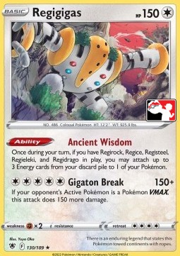 Regigigas 130 — Play! Pokémon Prize Pack Series Three (English Pokémon TCG card)