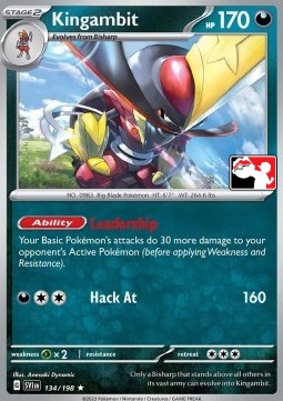 Kingambit 134 — Play! Pokémon Prize Pack Series Three (English Pokémon TCG card)