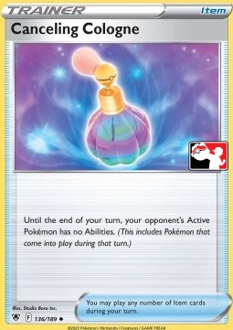 Canceling Cologne 136 — Play! Pokémon Prize Pack Series Three (English Pokémon TCG card)