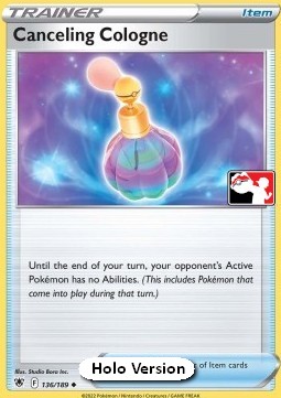 Canceling Cologne 136 — Play! Pokémon Prize Pack Series Three (English Pokémon TCG card)