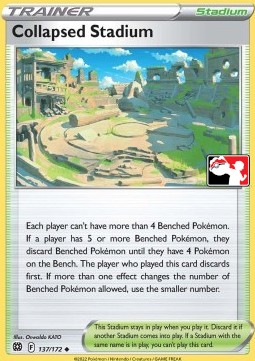 Collapsed Stadium 137 — Play! Pokémon Prize Pack Series Three (English Pokémon TCG card)