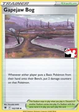 Gapejaw Bog 142 — Play! Pokémon Prize Pack Series Three (English Pokémon TCG card)