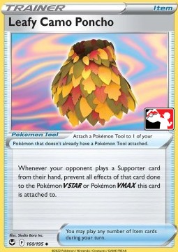 Leafy Camo Poncho 160 — Play! Pokémon Prize Pack Series Three (English Pokémon TCG card)