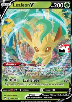 Leafeon V 007 — Play! Pokémon Prize Pack Series Two (English Pokémon TCG card)