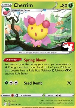 Cherrim 008 — Play! Pokémon Prize Pack Series Two (English Pokémon TCG card)