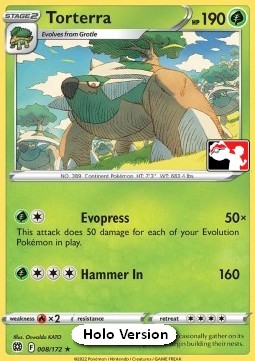 Torterra 008 — Play! Pokémon Prize Pack Series Two (English Pokémon TCG card)
