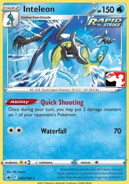 Inteleon 043 — Play! Pokémon Prize Pack Series Two (English Pokémon TCG card)
