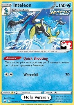 Inteleon 043 — Play! Pokémon Prize Pack Series Two (English Pokémon TCG card)