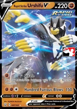 Rapid Strike Urshifu V 087 — Play! Pokémon Prize Pack Series Two (English Pokémon TCG card)