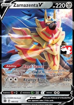 Zamazenta V 105 — Play! Pokémon Prize Pack Series Two (English Pokémon TCG card)